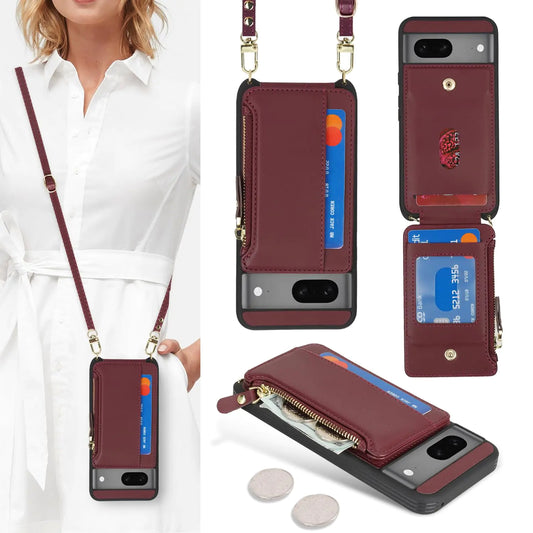 Coming Soon Cavor for Google Pixel 6 Case Wallet,Phone Case for Pixel 6 Crossbody Case with Strap,Pixel 6 Wallet Case for Women,Leather Zipper Pocket Card Holder Case-Leopard Black