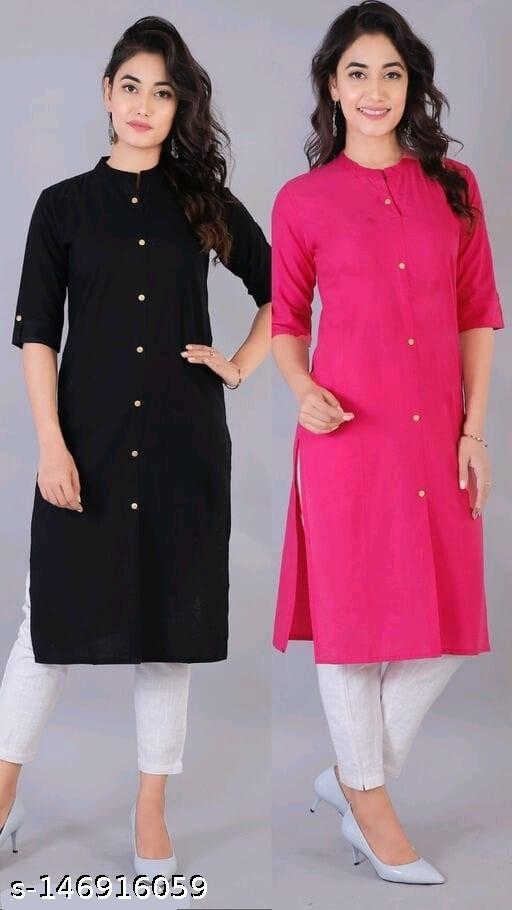 Elegant Cotton Kurtis Combo for Women – Perfect for Office & Casual Wear